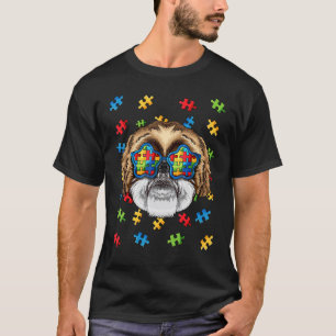 Camiseta Gafas de sol rompecabezas Shih Tzu Conciencia del