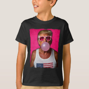 Camiseta Gafas de sol rosa chicle Trump bandera de EE. UU.