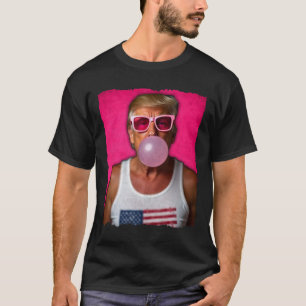 Camiseta Gafas de sol rosa chicle Trump bandera de EE. UU.