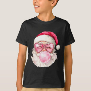 Camiseta Gafas de sol rosadas de chicle de Navidad de Santa