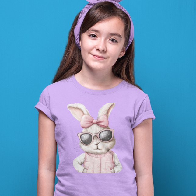 Camiseta Gafas de sol rosadas de conejo de Pascua (Subido por el creador)