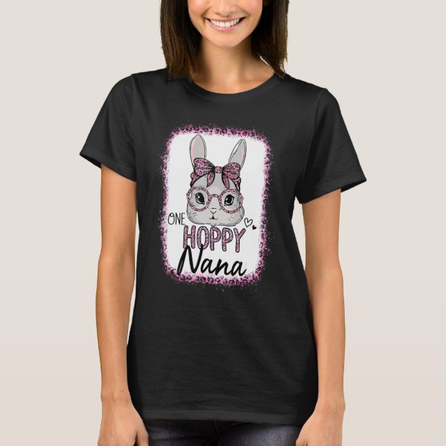 Camiseta Gafas de sol rosadas de leopardo blanqueado Conejo (Anverso)