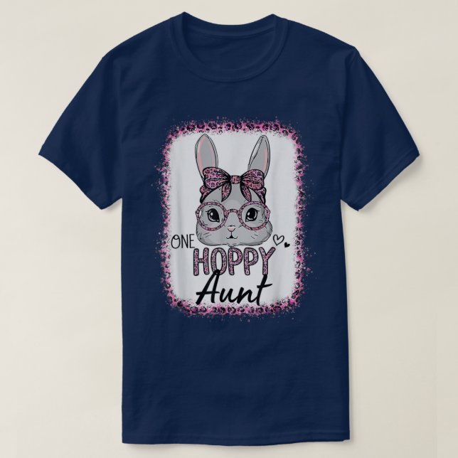 Camiseta Gafas de sol rosadas de leopardo blanqueado Conejo (Diseño del anverso)