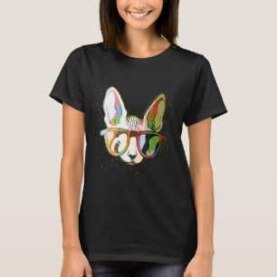 Camiseta Gafas de sol Salpicadura de pintura colorida Gato 