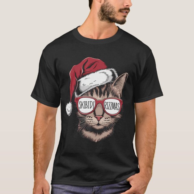 Camiseta Gafas de sol Skibidi Rizzmas Navidades Rizz Sant (Anverso)