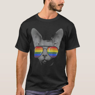 Camiseta Gafas de sol Sphynx Cat Orgullo Gay Lgbt