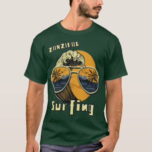 Camiseta Gafas de sol Surfing Beach Zanzibar Vacation Palm 