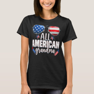 Camiseta Gafas De Sol Toda La Abuela Americana 4 De Julio