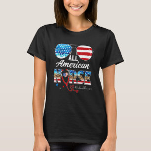 Camiseta Gafas De Sol Toda La Enfermera Escolar Norteameric