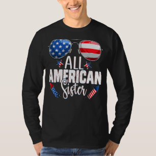 Camiseta Gafas De Sol Toda La Hermana Americana 4 De Julio