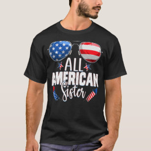 Camiseta Gafas De Sol Toda La Hermana Americana 4 De Julio