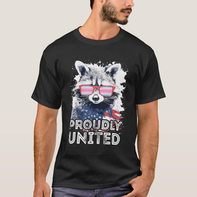 Camiseta Gafas de sol transfemeninas de Raccoon unidas con  (Anverso)