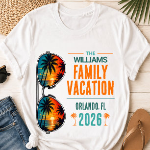 Camiseta Gafas de sol tropicales vacaciones familiares coin