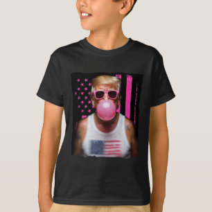 Camiseta Gafas de sol Trump Bubble Gum Rosa Bandera de EE.