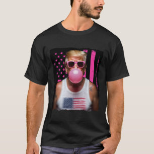 Camiseta Gafas de sol Trump rosadas chicle bandera de EE. U