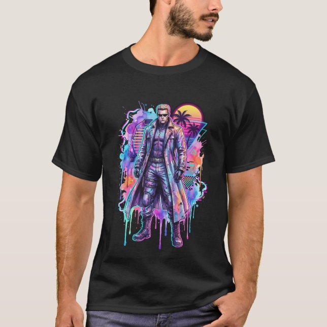 Camiseta Gafas de sol Vaporwave Resident Evil Albert Wesker (Anverso)
