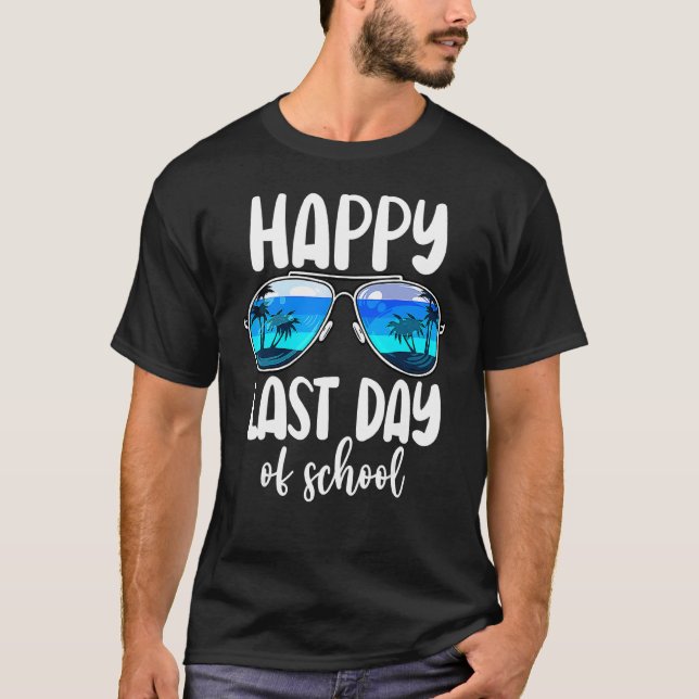 Camiseta Gafas De Sol Verano Feliz El Último Día Del Maestr (Anverso)