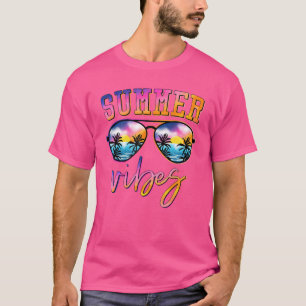 Camiseta Gafas de sol Vibes de verano Hawaii Beach Hola ver
