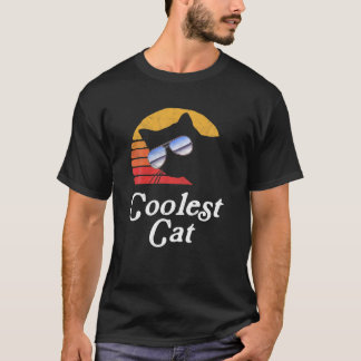 Camiseta Gafas de sol vintage Coolest Cat Eighties Retro Di