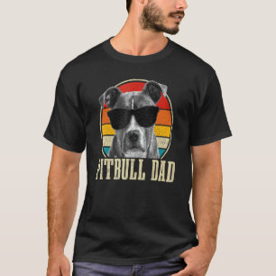 Camiseta Gafas de sol vintage para hombre Pitbull Papá Dueñ