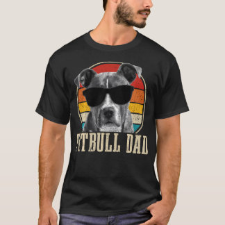 Camiseta Gafas de sol vintage para papá Pitbull divertido p