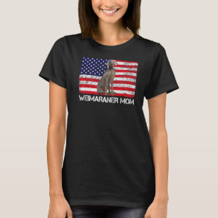 Camiseta Gafas de sol Weimaraner Mamá Bandera Estadounidens