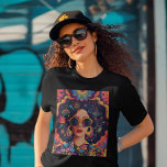 Camiseta Gafas de sol y asos<br><div class="desc">Adopte su estilo único y celebre la diversidad con este diseño increíble. Está hecho para mujeres fuertes e independientes a las que les encanta expresarse. El diseño muestra a una mujer segura de sí misma con colores llamativos y patrones frescos, gafas de sol elegantes y mecedoras y pendientes de instrucciones....</div>