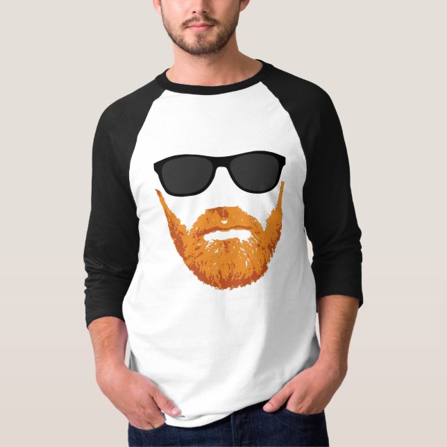 Camiseta Gafas de sol y barba principal roja (Anverso)