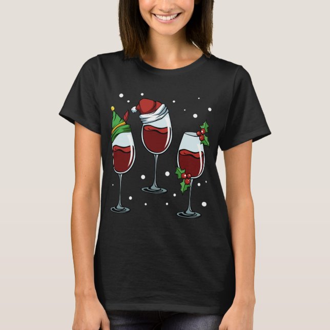 Camiseta Gafas De Vino Dulce Cute Divertido Navidades Celeb (Anverso)