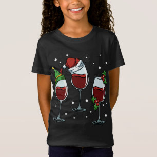 Camiseta Gafas De Vino Dulce Cute Divertido Navidades Celeb