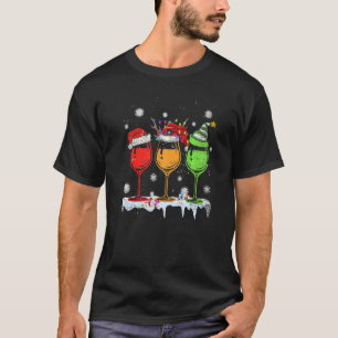 Camiseta Gafas De Vino Xmas Santa Hat Bebe Navidades
