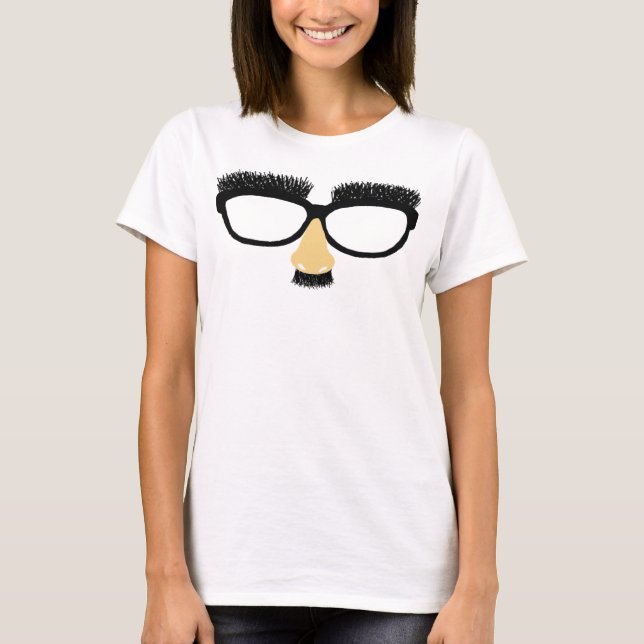 Camiseta Gafas divertidas con bigote y nariz (Anverso)