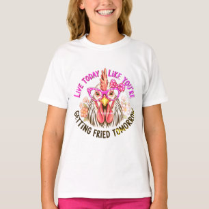 Camiseta Gafas Divertidas de Gallo Cita Motivacional