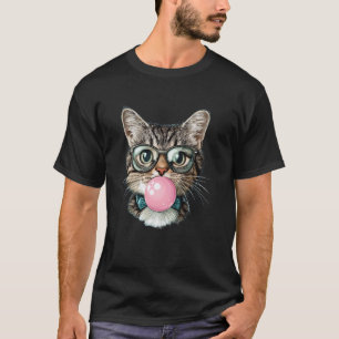 Camiseta Gafas divertidas de gato chicle