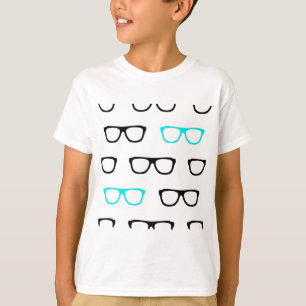 Camiseta gafas geeky geek azul