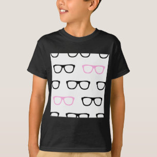 Camiseta gafas geeky geek rosa