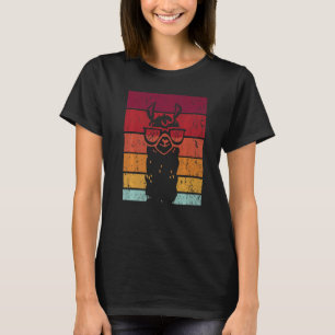 Camiseta Gafas Llama Retro Estilo Alpaca Llama Vicuña Lami