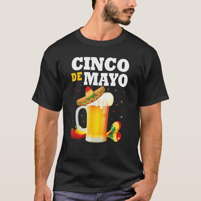 Camiseta Gafas Mexicanas De Cerveza Cinco De Mayo Para Homb (Anverso)