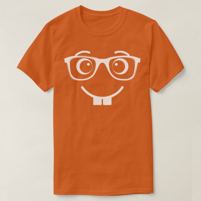 Camiseta Gafas Nerd Dientes de manga Emoticon Humor Nerd Fa (Diseño del anverso)