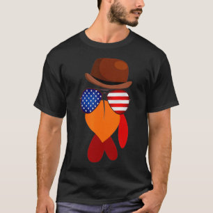 Camiseta Gafas patrióticas divertidas Turquía enfrenta a Bo