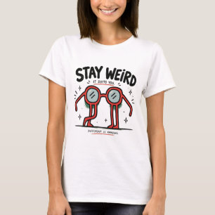 Camiseta Gafas Raras Arte de Cita Extraña