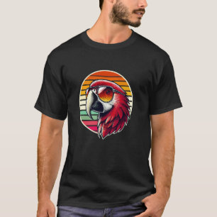 Camiseta Gafas Retro Sunset Sunset Macaw Parrot Parrots