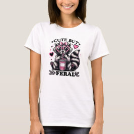 Camiseta Gafas rosadas de mapache lindo pero salvaje