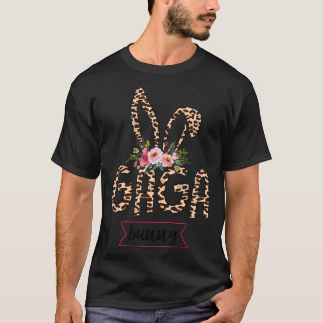 Camiseta Gaga Bunny Leopard Flower Cute Easter (Anverso)