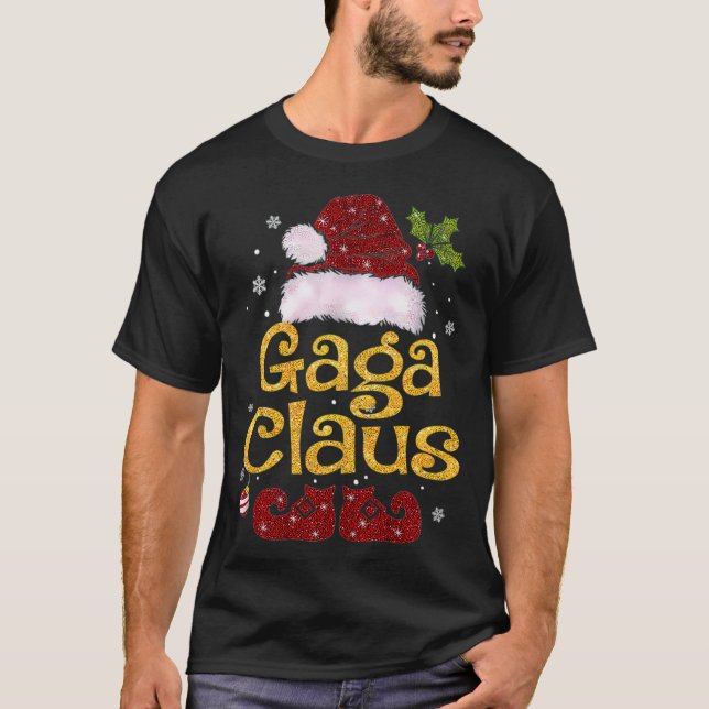 Camiseta Gaga Claus Christmas Pajama Family Matching Xmas (Anverso)