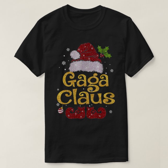 Camiseta Gaga Claus Navidades Pajama Familia coincide con N (Diseño del anverso)