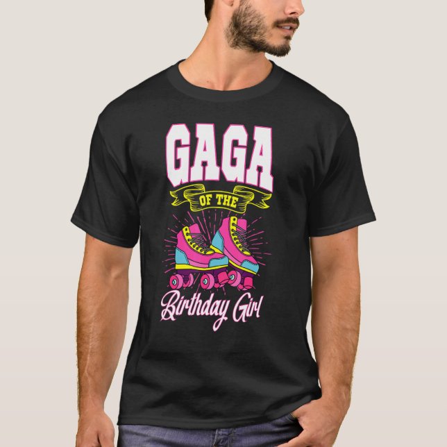 Camiseta Gaga De Los Patines De Patinaje De Chica De Cumple (Anverso)