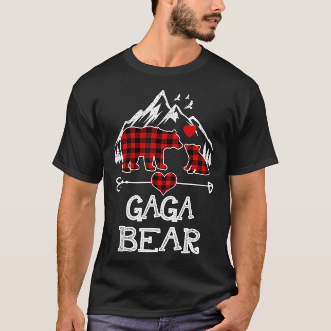 Camiseta Gaga Navidades del oso Pajama Red Plaid Buffalo Fa (Anverso)