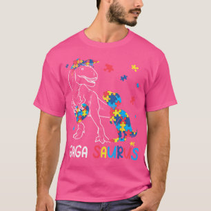Camiseta Gaga Saurus Autism Awareness Autistic Dinosaur Fam
