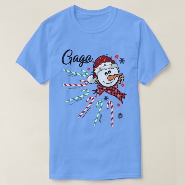 Camiseta Gaga Snowman Candy Cane Christmas Xmas Funny  (Diseño del anverso)